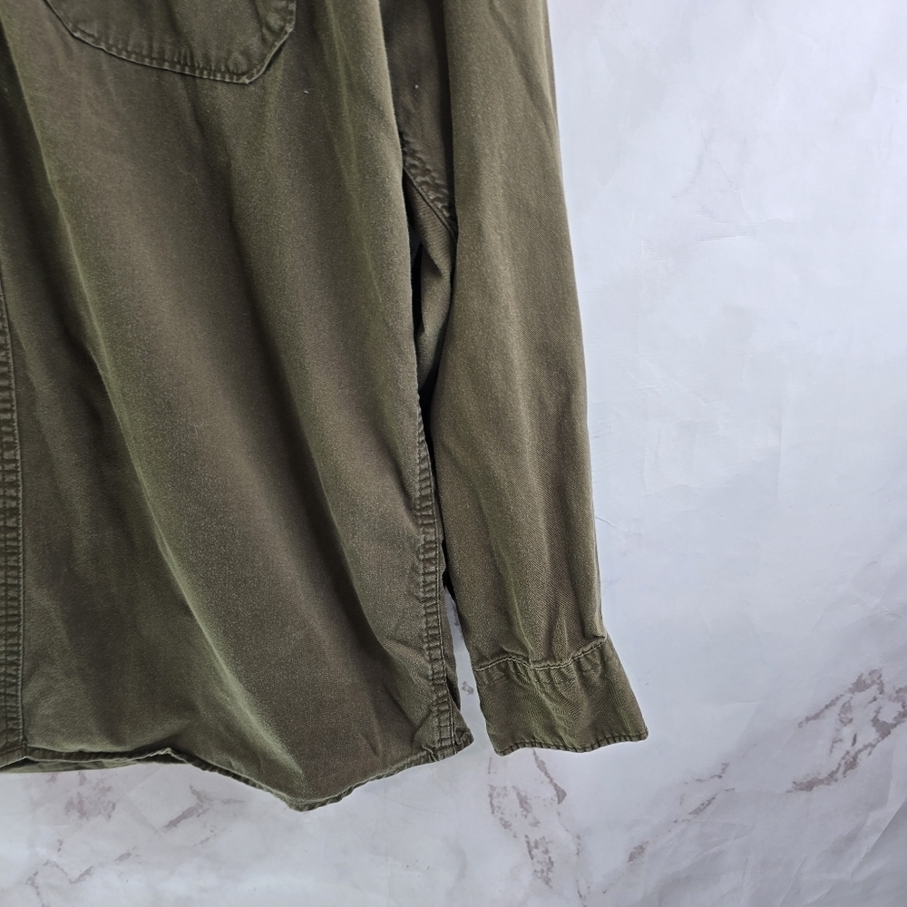 St Johns Bay Shirt Mens Medium Brown Long Sleeve Button Lightweight Bay Twill - Picture 4 of 15